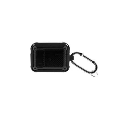 Image de Étui pour écouteurs Nitro compatible avec AirPods Pro avec un mousqueton Noir