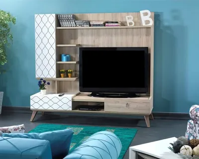 Image de rtv Meuble mural tv Vitrine Téléviseur Étagère Meubles muraux Armoire Salon