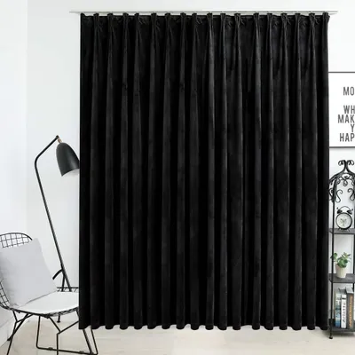 Image de Vidaxl Vorhang Blackout mit Haken 290x245 cm Samt schwarz