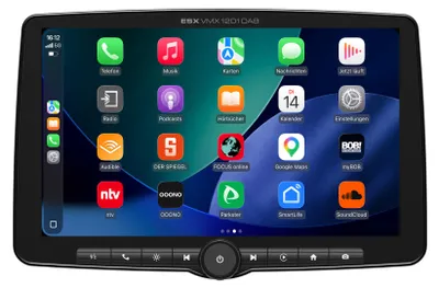 Produktbild von ESX VISION VMX1201DAB | Universal 1-DIN Multiangle Media Moniceiver mit 12" Touchscreen-Display