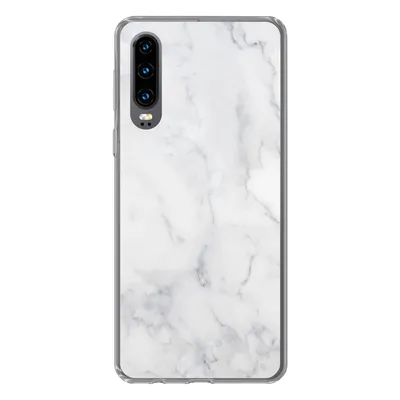 Produktbild von MuchoWow® Handyhülle Schutzhülle Hülle für Huawei P30 Marmor - Weiß - Grau - Luxus - Marmoroptik - Stein Silikon Softcase Handy Hülle - Kartenbesitzer