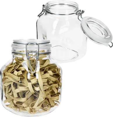 Produktbild von 2x PRIMA Vorratsglas 2L aus Glas mit Bügelverschluss luftdicht Einmachgläser