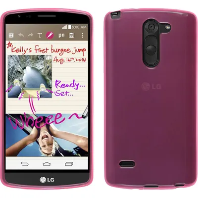 Produktbild von PhoneNatic Case kompatibel mit LG G3 Stylus - rosa Silikon Hülle transparent + 2 Schutzfolien