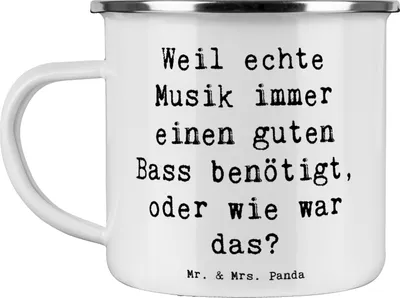 Produktbild von Mr. & Mrs. Panda Teetasse Spruch Schlagzeug Basswunder - Weiß - Geschenk, Schlagzeuger, Instrument, Musiker, becher emaille, Präsenz, Tasse, Teebecher, Musik, Pott, Band