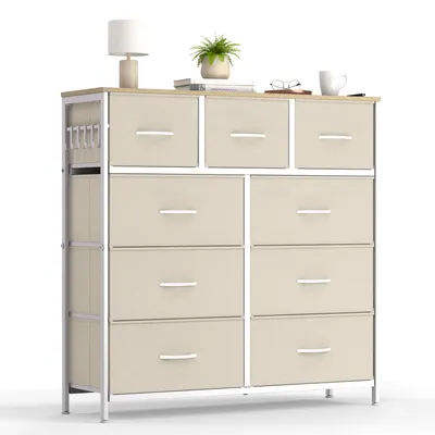 Produktbild von HOKEEPER Kommode,Sideboard mit 9 Stoffschubladen, Chest of Drawers,Aufbewahrungsschrank für Schlafzimmer/Wohnzimmer/Diele, Kleiderschrank Ergänzung