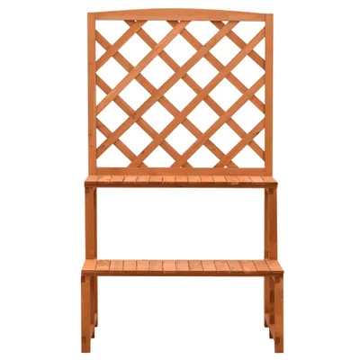 Produktbild von vidaXL Blumentreppe mit Rankgitter Orange 70x42x120cm Massivholz Tanne