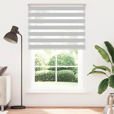 Produktbild von vidaXL Doppelrollo Hellgrau 145x200 cm Stoffbreite 140,9 cm Polyester
