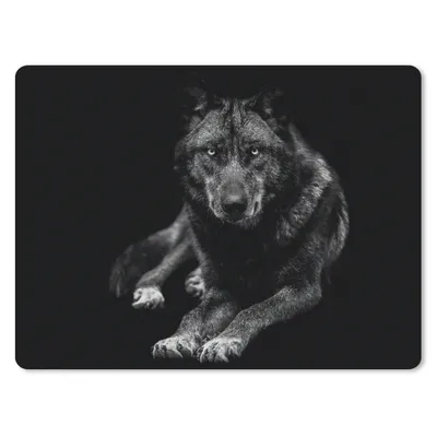 Produktbild von MuchoWow® Mauspad Mousepad Tiere - Wolf - Schwarz - Weiß - Porträt 23x19 cm - Mousepads - Maus Mat - Pad - Mausunterlage - Schreibtischunterlage - Mauspad