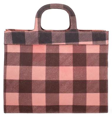 Obrázok produktu pre Dámska kabelka z semišu so vzorom kvádrikov Gave Lux Talianská výroba Beige UNICA 30x40x13 cm