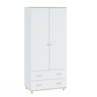 Produktbild von Schmaler Kleiderschrank mit Schubladen, 80 cm breit, weiß