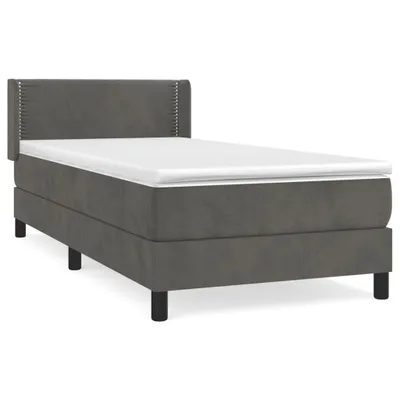 Immagine prodotto di vidaXL Letto a molle con materasso grigio scuro 100x200 cm in velluto