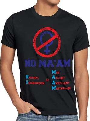 Produktbild von style3 Bundy NO MA’AM Herren T-Shirt Vatertag Gruppen-Kostüm Fasching Karneval Männer-Umzug, Größe:4XL, Farbe:Schwarz