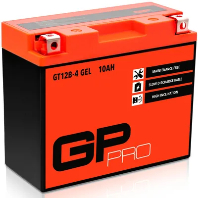 Produktbild von Gel-Batterie GP-PRO GT12B-4 12 V 10 Ah 160 A Rollerbatterie Motorradbatterie