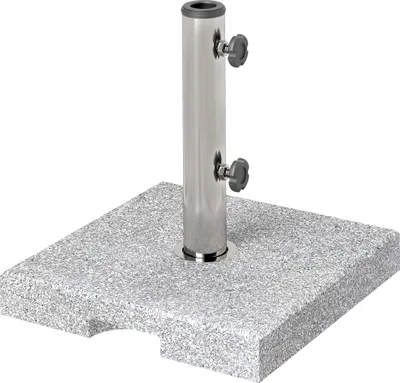 Produktbild von Outsunny stojak na parasol z granitu 21 kg, kwadratowy uchwyt na parasol, obciążnik do parasola, stojak na parasol o średnicy rury 32/38/48 mm, na balkon, taras, do ogrodu, szary