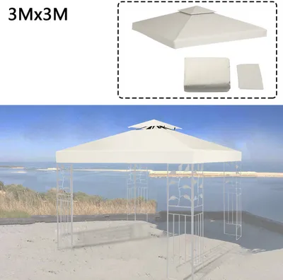 Image de Jiubiaz Toit de remplacement pour abri Bâche de toit de remplacement Protection solaire 3x3M Toit de pavillon