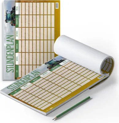 Produktbild von itenga Stundenplan Block 25 Blatt Motiv Traktor auf dem Feld DIN A4