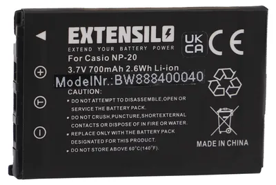 Produktbild von EXTENSILO Akku kompatibel mit Casio Exilim EX-Z8, SX-S770, EX-Z770 Kamera (700 mAh, 3,7 V, Li-Ion)