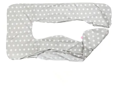 Image de Housse de coussin de maternité BabyUniverse, forme U, 100 % coton - Motifs : points gris