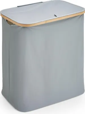 Immagine prodotto di xonox.home Cesto portabiancheria da toilette (L/H/D: 57x60x37 cm) grigio e bambù