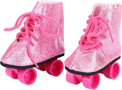 Immagine prodotto di Accessori giocattolo alla moda bambola pattini a rotelle per 18 pollici (rosa)
