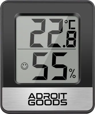 Produktbild von AdroitGoods - Digitales Hygrometer Innenraumthermometer - Schwarz - Temperatur-Feuchtigkeitsmesser