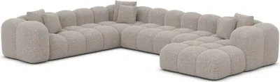 Produktbild von Bouclé U-Form XXL Wohnlandschaft Valora Sand Rechts