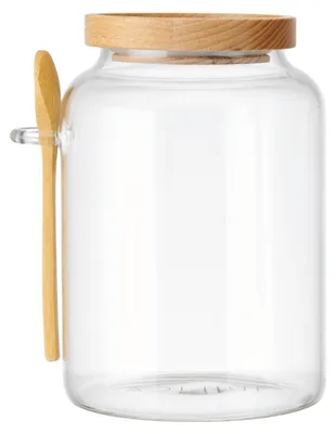 Luftdichter Glasbehälter 1200 ml mit Holzdeckel & Löffel