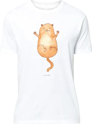 Produktbild von Mr. & Mrs. Panda Tshirt Katze Umarmen - Weiß - Geschenk, Katzen, Cat, Jersey-Shirt, Shirt, Kater, S T-Shirt, Lustiges, Cats