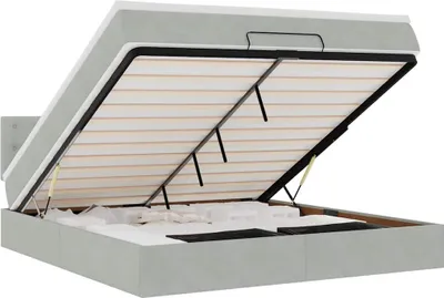 Image de vidaXL Lit ottoman avec matelas gris clair 160x200 cm velours