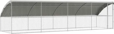 Image de vidaXL Cage pour chien 4 pièces Argent 8 x 2 x 2 m Acier galvanisé
