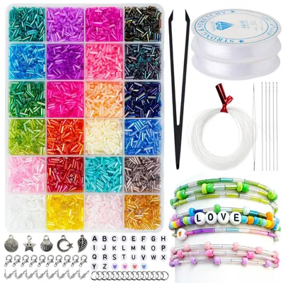 Image de Jeu de perles de verre, 9600 pièces, 24 couleurs, pour la fabrication de bijoux