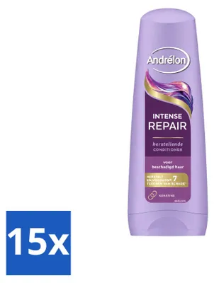 Immagine prodotto di 15 flaconi di balsamo riparatore intensivo Andrélon, 200 ml ciascuno, confezione