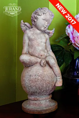 Produktbild von Steinfigur Wetterfest Steinguss Grabschmuck Grab Engel Gartenfigur Figur 8517