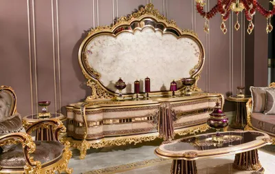 Image de Exklusives Sideboard Stilvolle Wohnzimmer Anrichte Massivholz Regal
