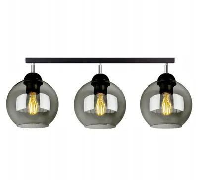 Produktbild von Deckenlampe Pendellampe Kugel Schwarz Grau Weiß (N100-BG3)