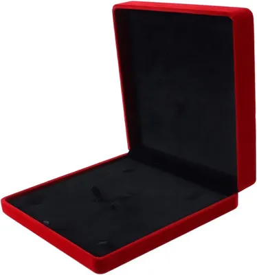 Obrázok produktu pre Šperkovnica 19.5cm x 19.5cm x 4cm, červená, zamat, pre šperky