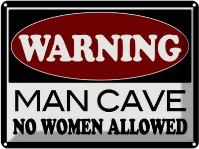 Produktbild von vianmo Blechschild 30x40 cm Warning Man Cave no woman