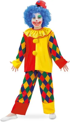 Produktbild von Kinderkostüm Clown, 2tlg. Oberteil und Hose, kunterbunt, Karneval, Fasching, Zirkus, Mottoparty (116)