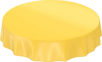 Produktbild von Tischdecke Wachstuch PVC abwaschbar Einfarbig Gelb Rund 100cm Band