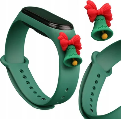 Immagine prodotto di Cinturino Xmas Band per Xiaomi Mi Band 4 / Mi Band 3 Natale Bracciale in silicone verde scuro (Campana)