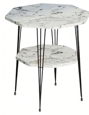 Obrázok produktu pre Bočný stolík z kovu v bielej farbe moderný elegantný