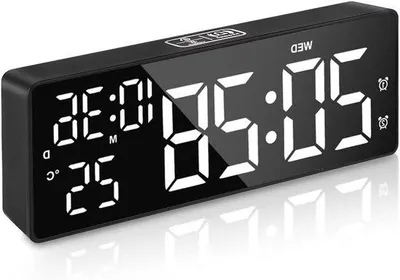 Productafbeelding van Digitale Wekker - LED Klok - Wakker Worden - Groot Display - 17.5 cm - Zwart