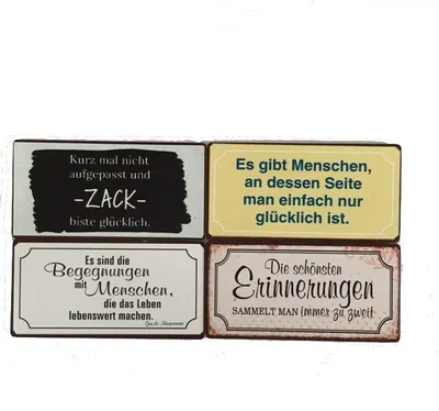 Produktbild von 4 Kühlschrankmagnete Set Partnerschaft Magnet im Shabby Style