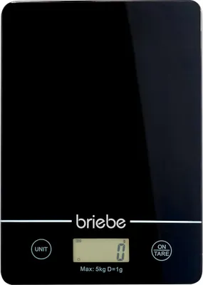 Produktbild von Briebe KW1163 Digitale Küchenwaage Hochpräzise, Lebensmittelgewicht bis zu 5 kg, TARE-Funktion Schwarz