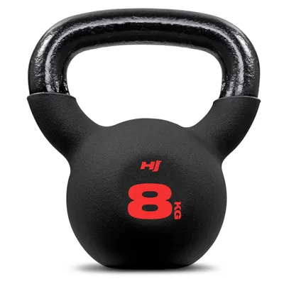 Obrázek produktu pro Hop-Sport litinová kettlebell s neoprenovým potahem, kettlebell 8 kg pro silový trénink