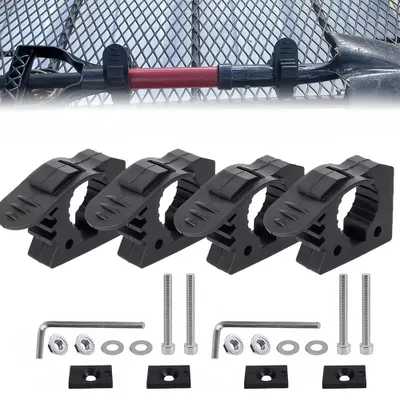 4er-Set Gummi-Klemmhalter für Werkzeuge, schwarz, Ø 3-4 cm