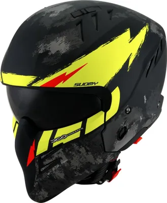 Image de Casque jet Suomy Armor Hi Volt, noir/jaune, M (57/58)
