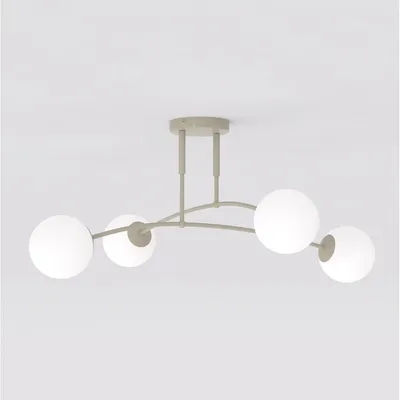 Immagine prodotto di Lampada a sospensione PREGOS in acciaio beige e vetro opalino