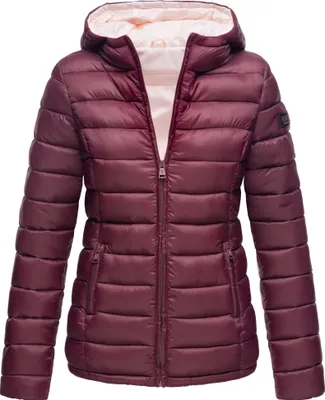 Produktbild von Marikoo Lucy Damen Leichte Steppjacke mit Kapuze Übergangsjacke Outdoor Wine Gr. 38 - M