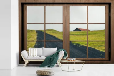 Produktbild von MuchoWow® Fototapete für Wohnzimmer oder Schlafzimmer Wandtapete Vinyl Motivtapete Aussicht - Natur - Haus - 525x350 cm - Das Hintergrundbild